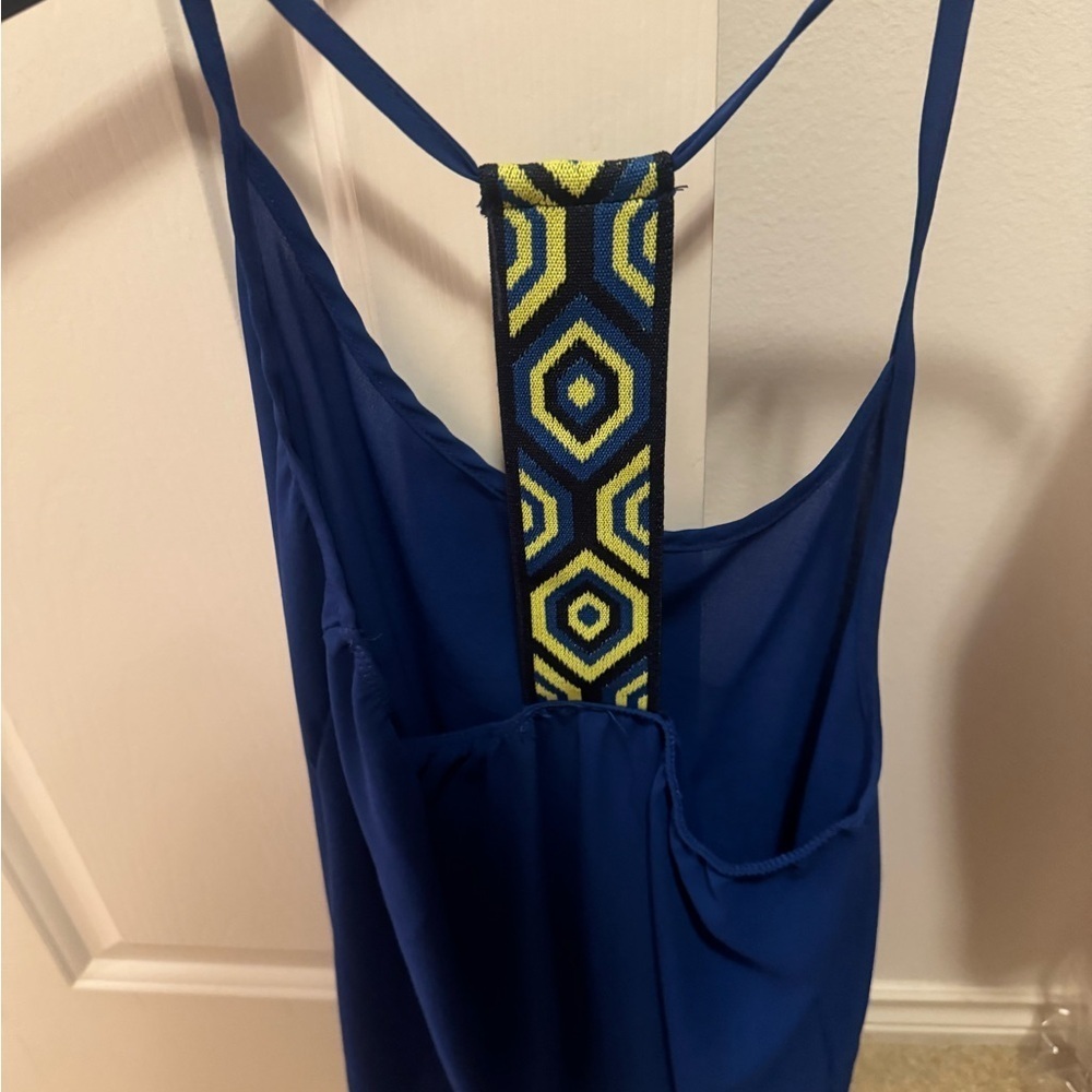 Blue Women's Top with Patterned Strap - Picture 2 of 2
